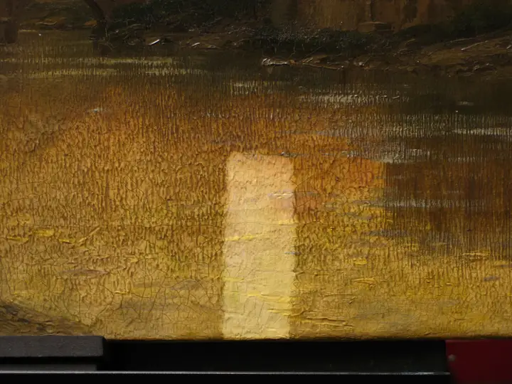 Detail der Engelsburg während der Restaurierung