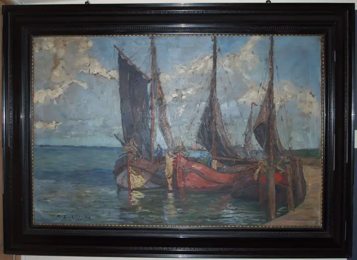 Segelschiff Gemälde nach der Restaurierung